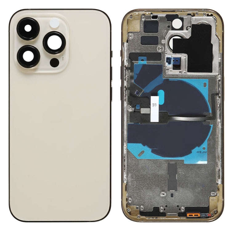 For iPhone 14 Pro Battery Back Cover with Power + Volume Flex Cable + Wireless Charging Module, V...