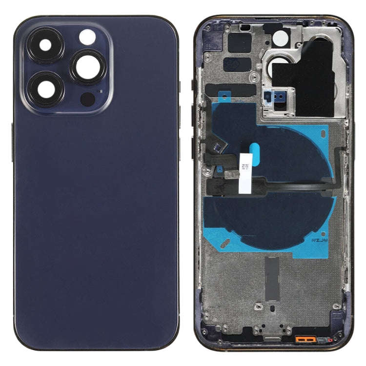 For iPhone 14 Pro Battery Back Cover with Power + Volume Flex Cable + Wireless Charging Module, V...