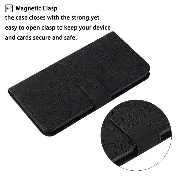 For Honor 200 Pro Ethnic Style Embossed Pattern Leather Phone Case(Black)