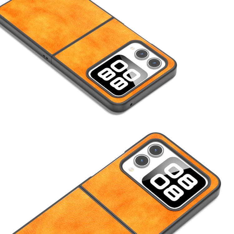 For Huawei nova Flip Dual Color Lichi Texture PU Phone Case(Orange)