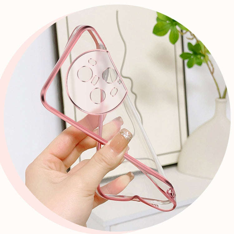 For Honor Magic5 Pro Plated Gradient Glitter Round Holder TPU Phone Case(Sierra Blue)