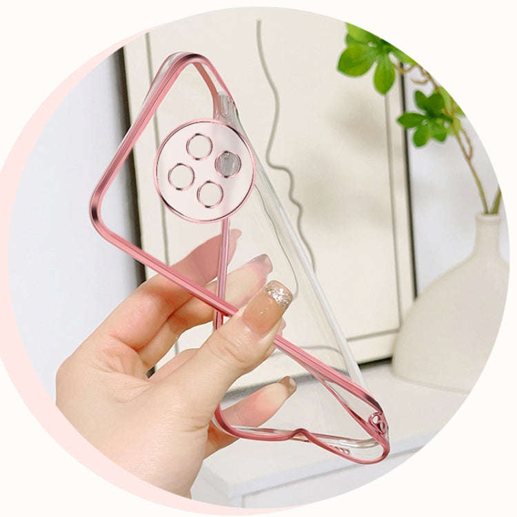 For Honor X20 Plated Gradient Glitter Round Holder TPU Phone Case(Black)