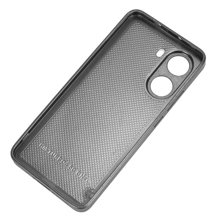 For Redmi Turbo 4 Cow Pattern Sewing Card Bag Phone Case(Black)