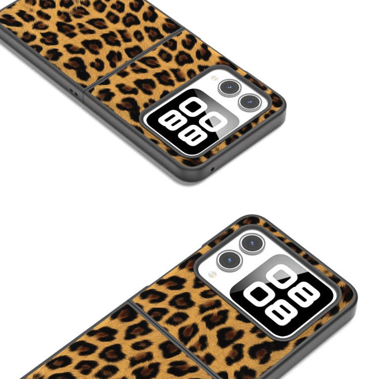 For Huawei nova Flip Black Frame Leopard Phone Case(Leopard Print)
