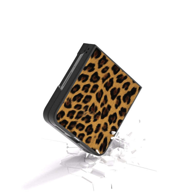 For Huawei nova Flip Black Frame Leopard Phone Case(Leopard Print)