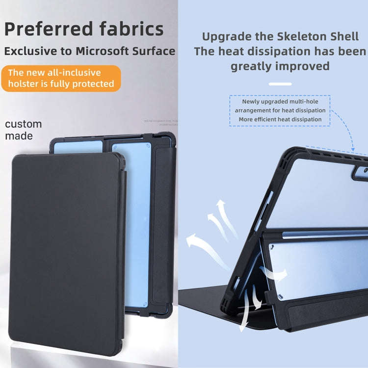 For Microsoft Surface Pro 13 12th / 11 / 10 Conjoined Acrylic Leather Tablet Case(Black)