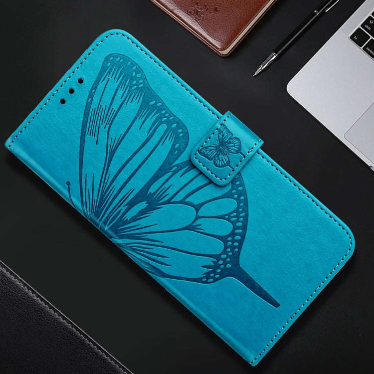 For BLU View 5 Embossed Butterfly Leather Phone Case(Blue)