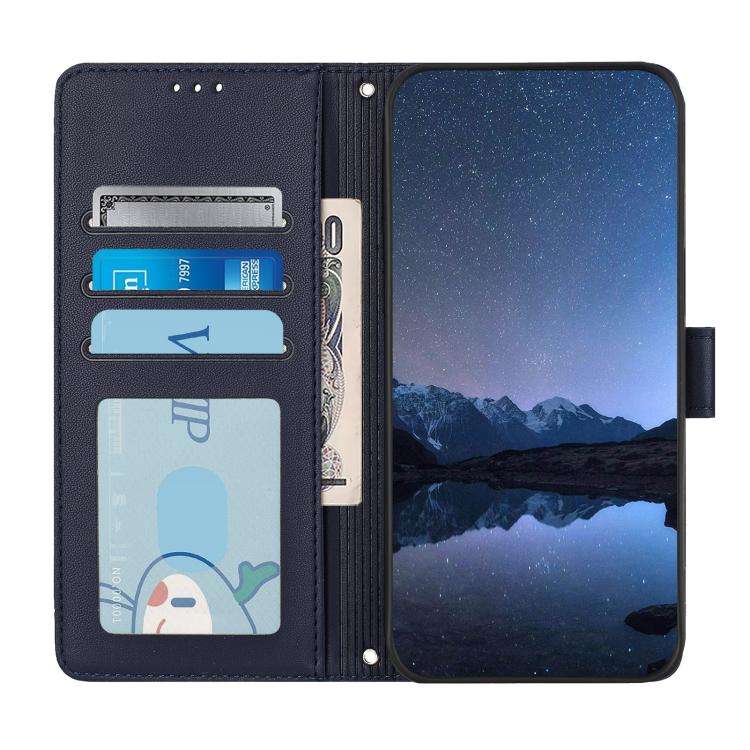 For Umidigi G100 Pro Cat Rat Embossed RFID Leather Phone Case with Lanyard(Blue)