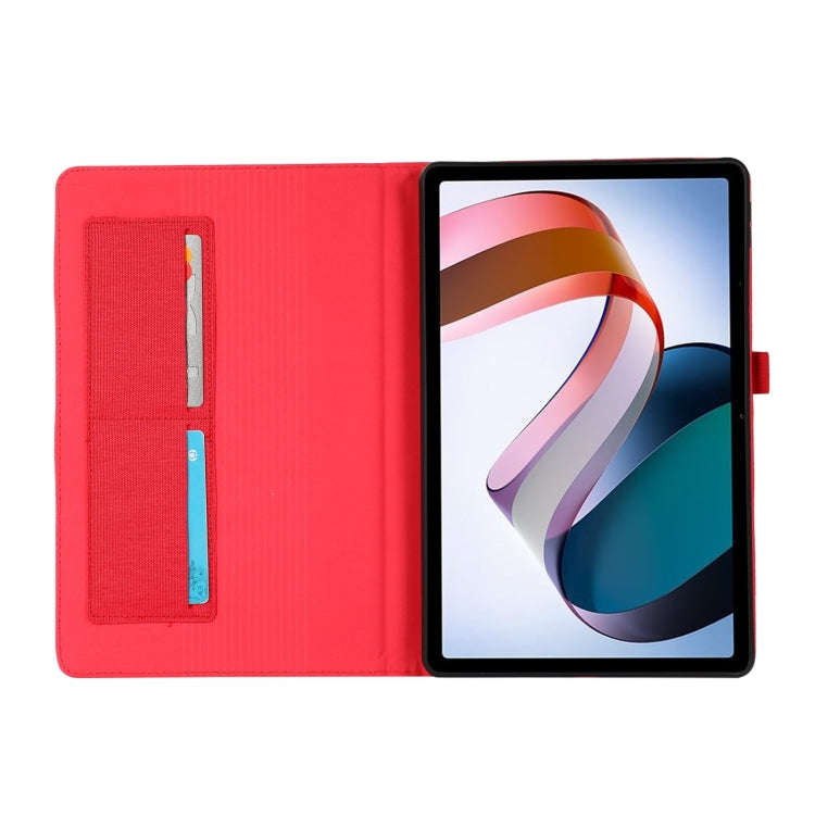 For OnePlus Pad Pro 12.1 Fabric Texture Horizontal Flip Leather Tablet Case(Red)