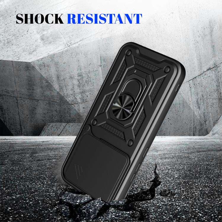 For ZTE Blade V80 Pro Sliding Camera Cover Design TPU+PC Phone Case(Black)