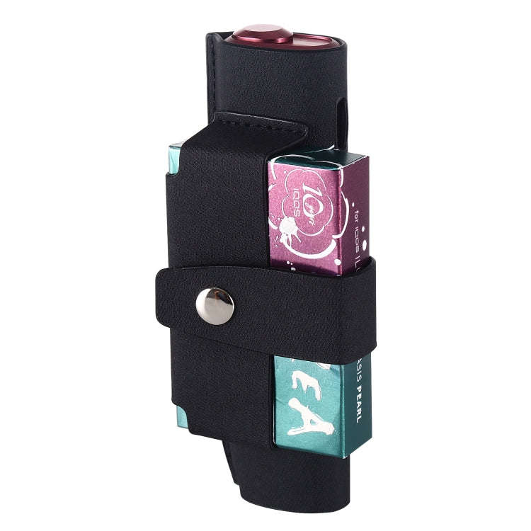 For IQOS ILUMA i ONE Electronic Cigarette Three-star Pattern Portable PU Storage Bag(Black)