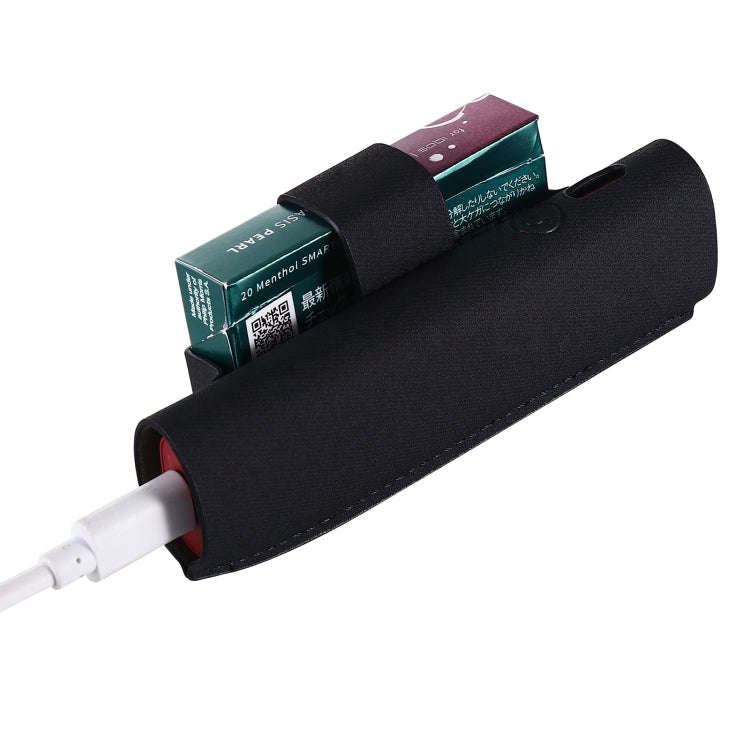 For IQOS ILUMA i ONE Electronic Cigarette Three-star Pattern Portable PU Storage Bag(Black)