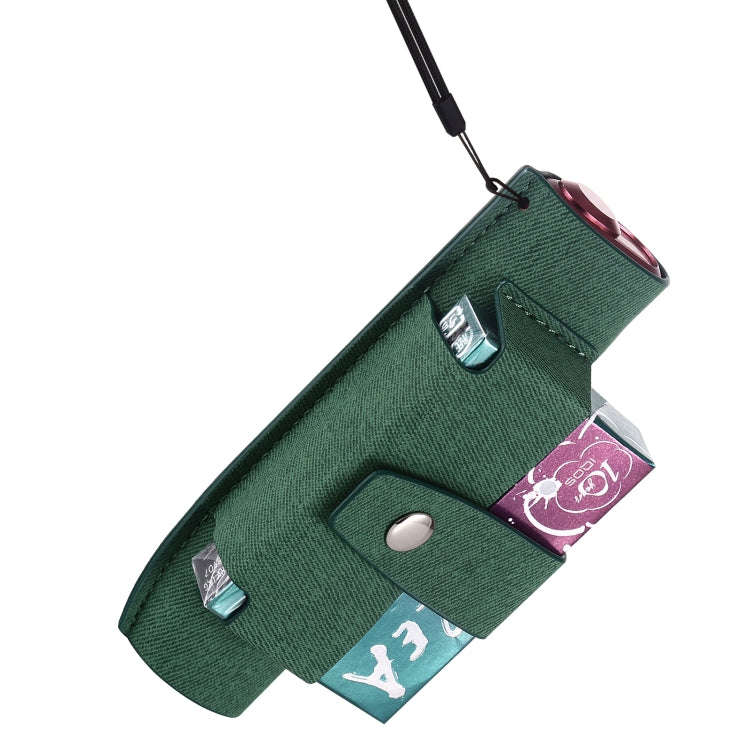 For IQOS ILUMA i ONE Electronic Cigarette Three-star Pattern Portable PU Storage Bag(Green)