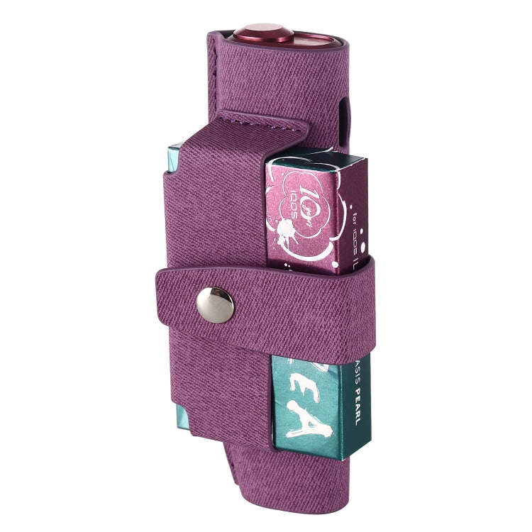 For IQOS ILUMA i ONE Electronic Cigarette Three-star Pattern Portable PU Storage Bag(Purple)