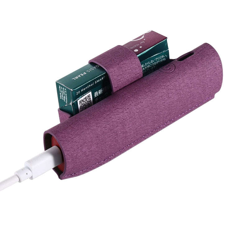 For IQOS ILUMA i ONE Electronic Cigarette Three-star Pattern Portable PU Storage Bag(Purple)