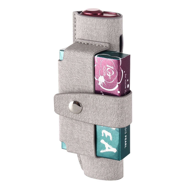 For IQOS ILUMA i ONE Electronic Cigarette Three-star Pattern Portable PU Storage Bag(Grey)