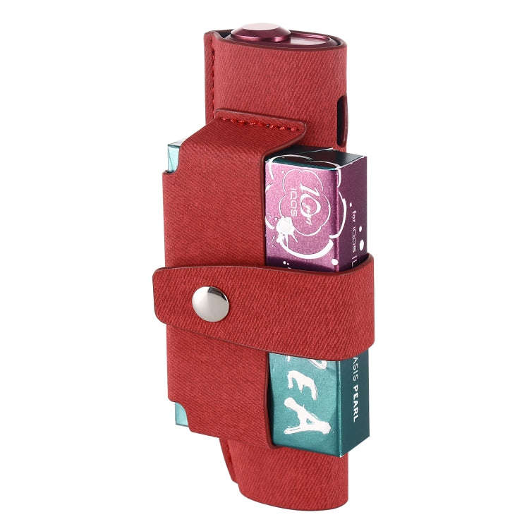 For IQOS ILUMA i ONE Electronic Cigarette Three-star Pattern Portable PU Storage Bag(Red)