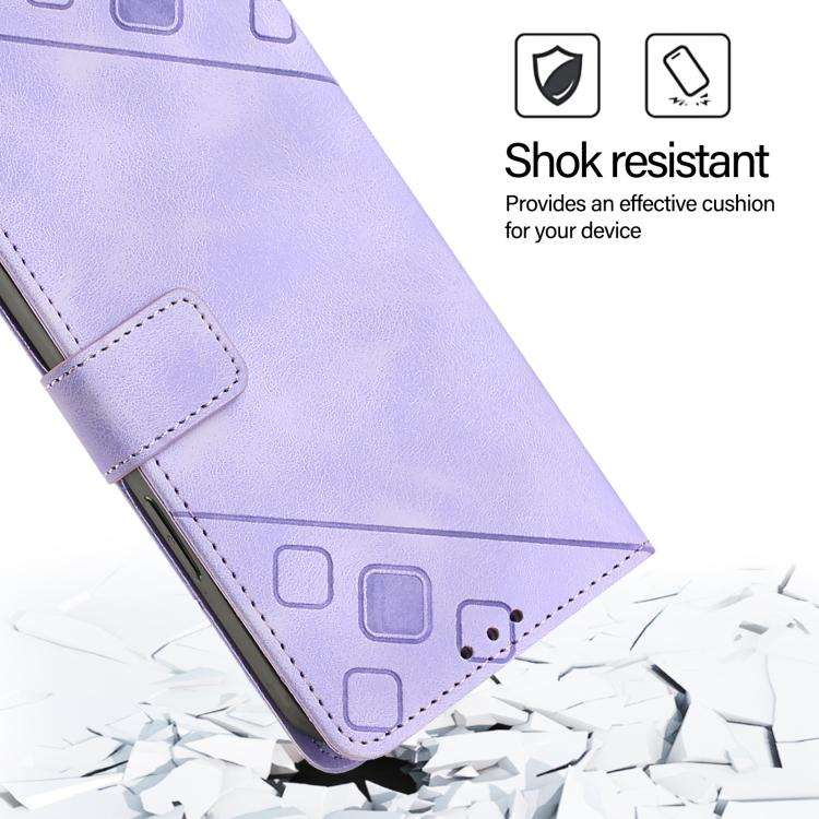 For Umidigi G100 Pro Skin-feel Embossed Leather Phone Case(Light Purple)