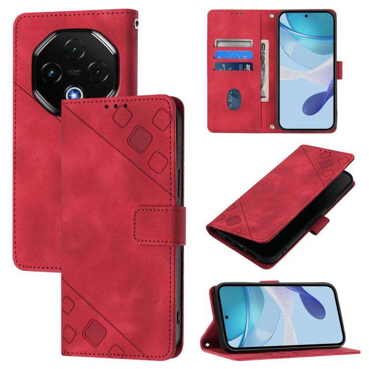 For Umidigi G100 Pro Skin-feel Embossed Leather Phone Case(Red)