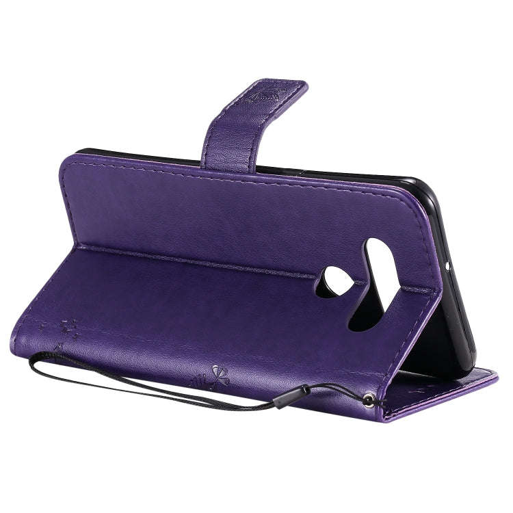 For LG K51 Tree & Cat Embossed Pattern Horizontal Flip Leather Case with Holder & Card Slots & Wa...