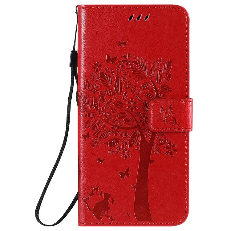 For Huawei Enjoy Z 5G Tree & Cat Embossed Pattern Horizontal Flip Leather Case with Holder & Card...