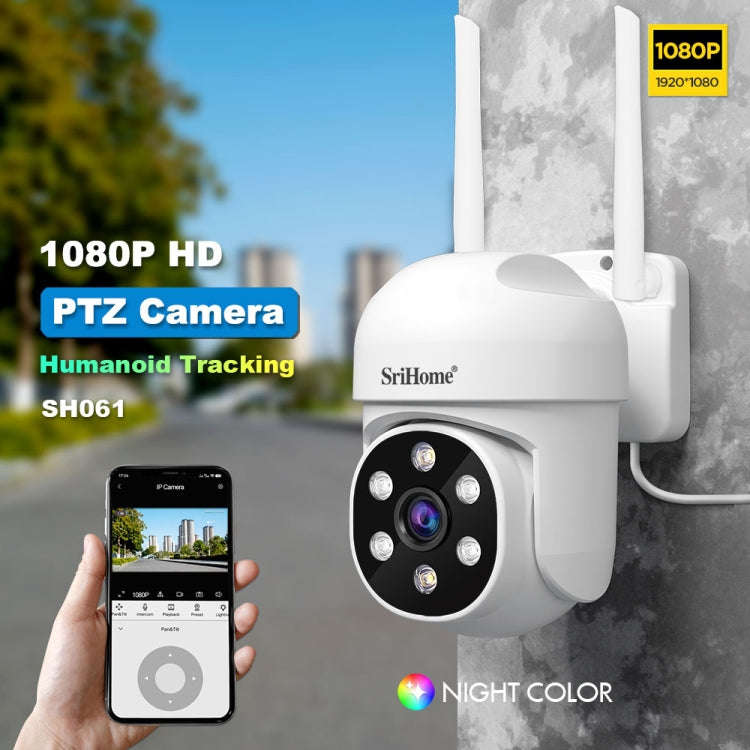 SriHome SH061 2MP 2.4G WiFi AI Humanoid Tracking Infrared Night Vision Camera(EU Plug)