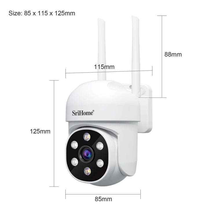 SriHome SH061 2MP 2.4G WiFi AI Humanoid Tracking Infrared Night Vision Camera(UK Plug)