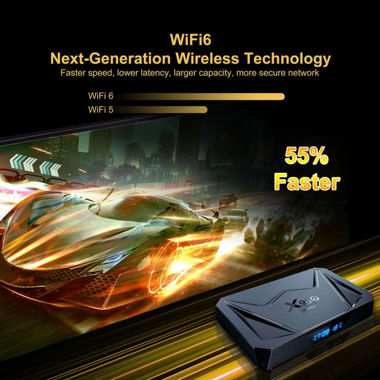X96Q Pro+ Cortex-A55 Android 14 Octa-core CPU 4K HD Internet Set-top Box, RAM:4GB+64GB(EU Plug)