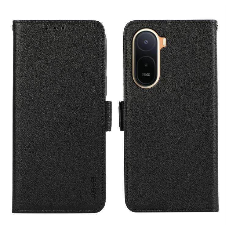 For Redmi A7 Pro 171mm/Poco C85x 5G ABEEL Side-Magnetic Litchi Pattern Leather RFID Phone Case(Bl...