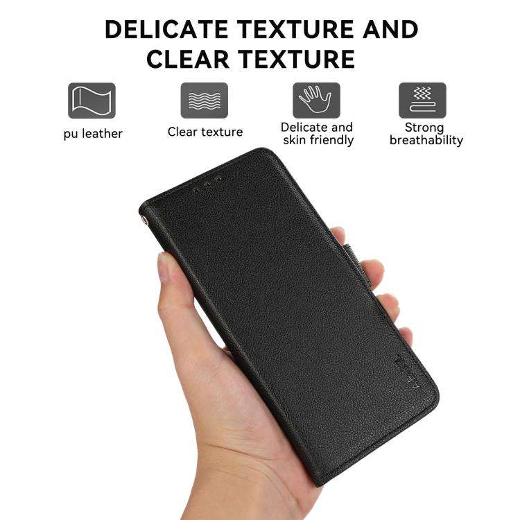 For Redmi A7 Pro 171mm/Poco C85x 5G ABEEL Side-Magnetic Litchi Pattern Leather RFID Phone Case(Bl...