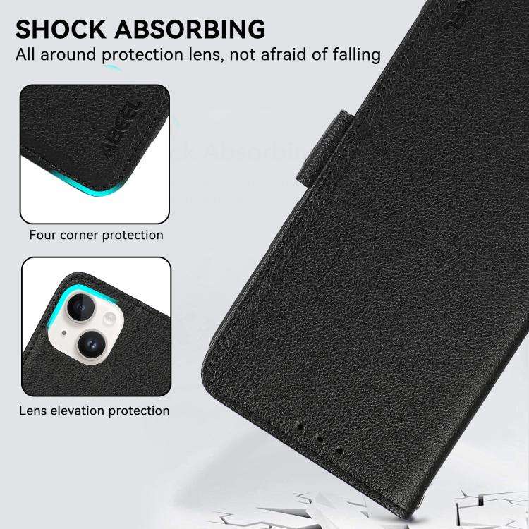 For Redmi A7 Pro 171mm/Poco C85x 5G ABEEL Side-Magnetic Litchi Pattern Leather RFID Phone Case(Bl...