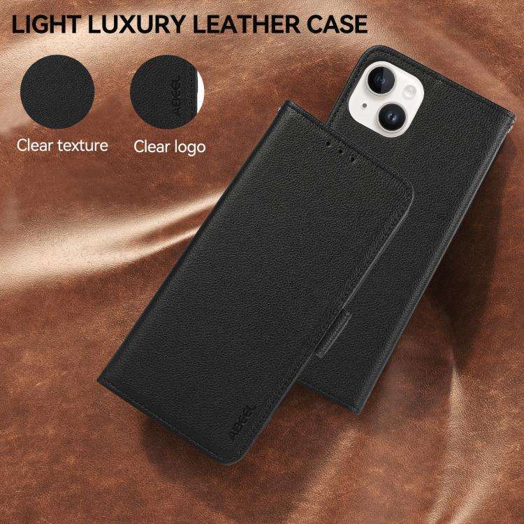 For Redmi A7 Pro 171mm/Poco C85x 5G ABEEL Side-Magnetic Litchi Pattern Leather RFID Phone Case(Bl...
