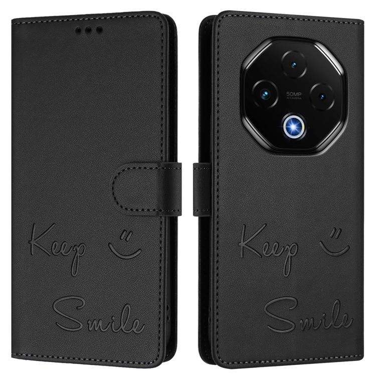 For UMIDIGI G100 Pro Smile Embossing RFID Leather Phone Case(Black)