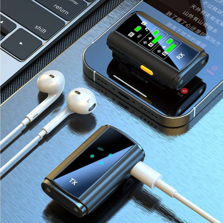 J28 1 TX + 2 RX Lavalier Smart Noise Reduction Wireless Microphone with Charging Compartment(8 Pin)