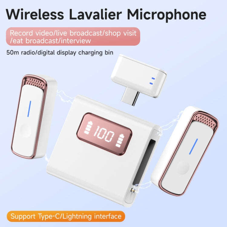 SX88 1 TX + 2 RX Smart Noise Reduction Lavalier Wireless Microphone, Specification:Type-C(Rose Gold)