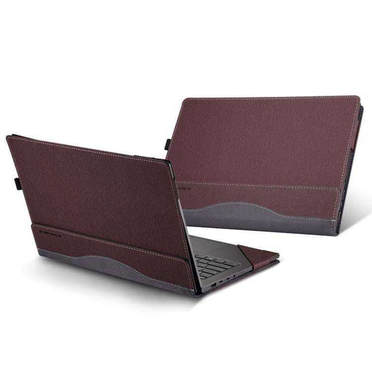 For Dell 16 Plus / Pro 16 Plus Leather Laptop Shockproof Protective Case(Wine Red)