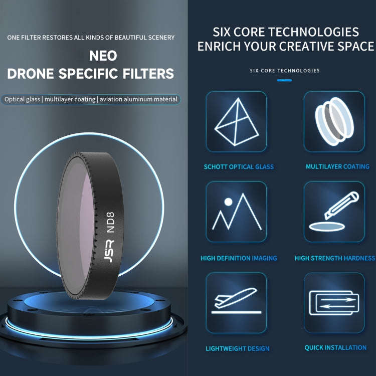 For DJI Neo JSR KB Series Drone Lens Filter, Filter:6 in 1 ND8-64 CPL STAR