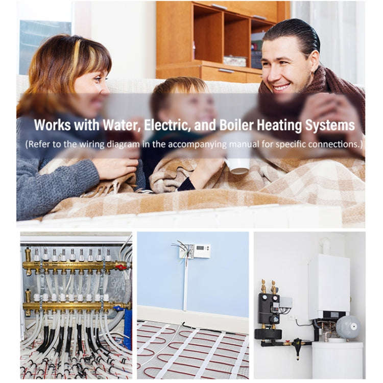 BHT-009GCLW-MT Boiler Heating WiFi Smart Home LED Thermostat with Matter(Black)