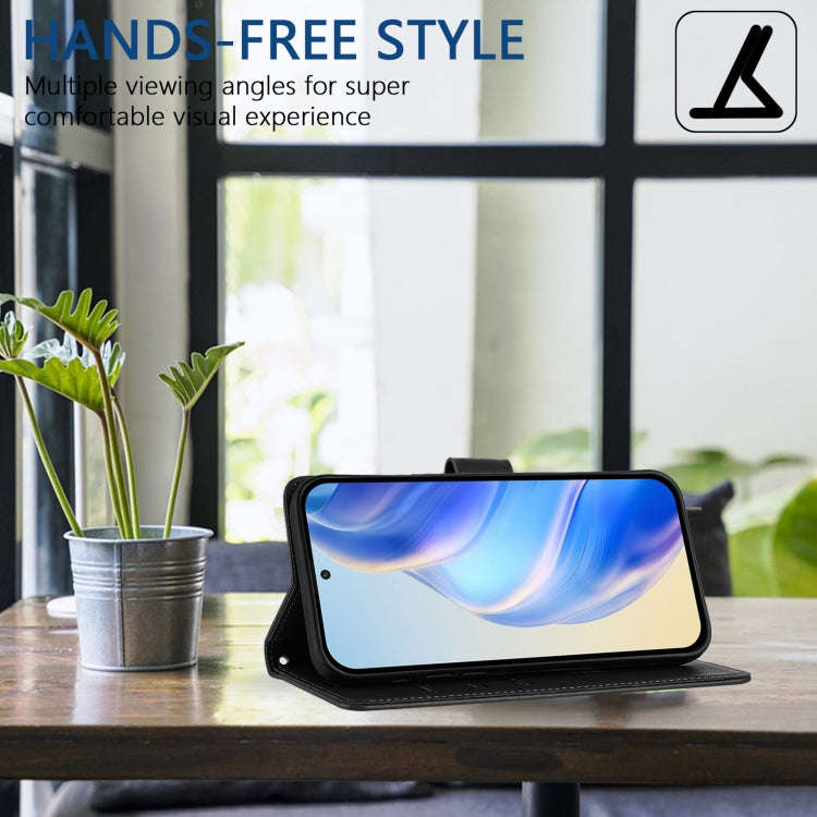 For Boost Mobile Celero 5G SC SN339D Honeycomb Embossing RFID Leather Phone Case(Black)