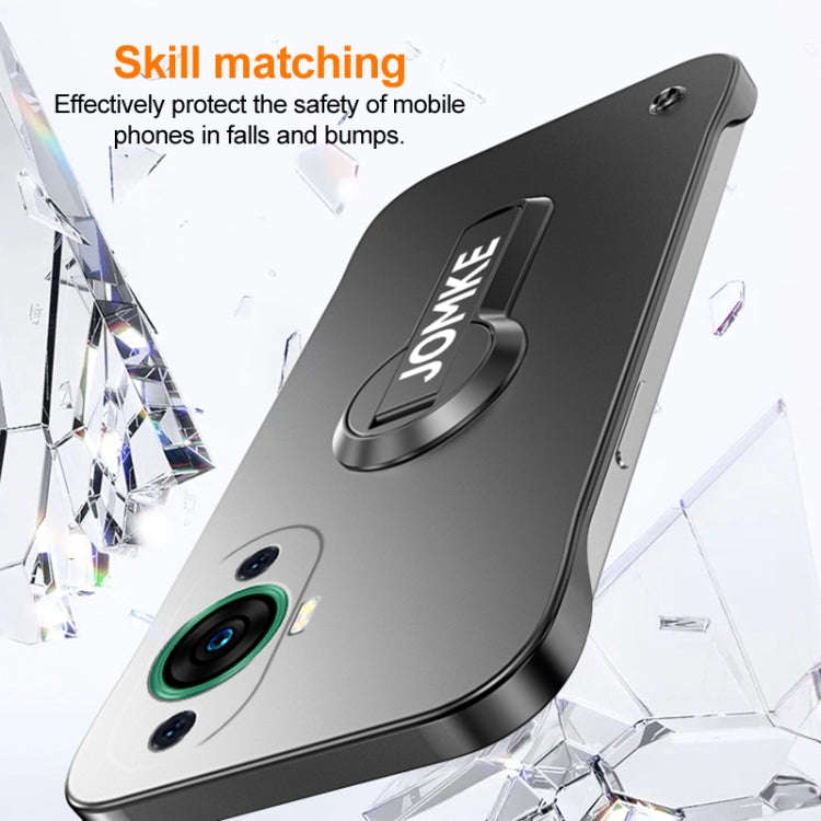 For Huawei nova 11 Baking Varnish 360 Rotate Holder No Frame PC Phone Case(Black)