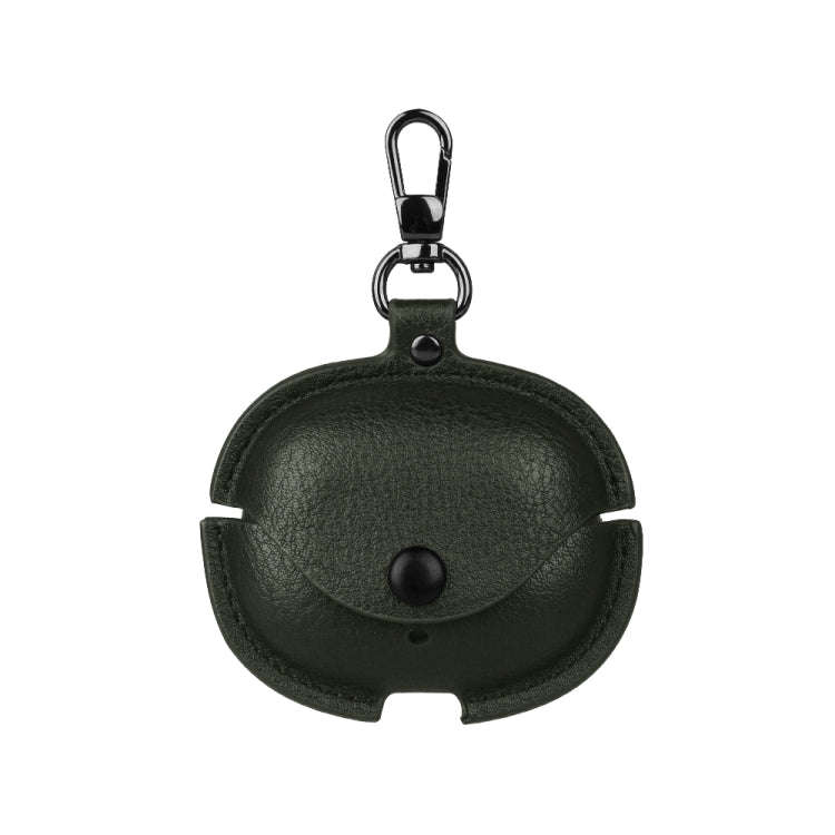 For Realme Buds Air 5 Pro Leather Earphone Protective Case with Hook(Green)