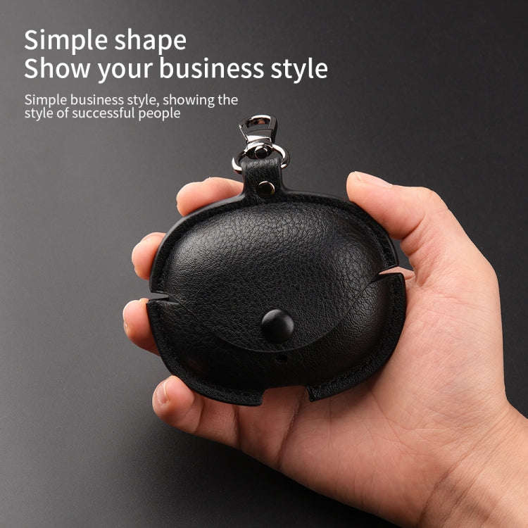 For Realme Buds Air 5 Pro Leather Earphone Protective Case with Hook(Light Brown)