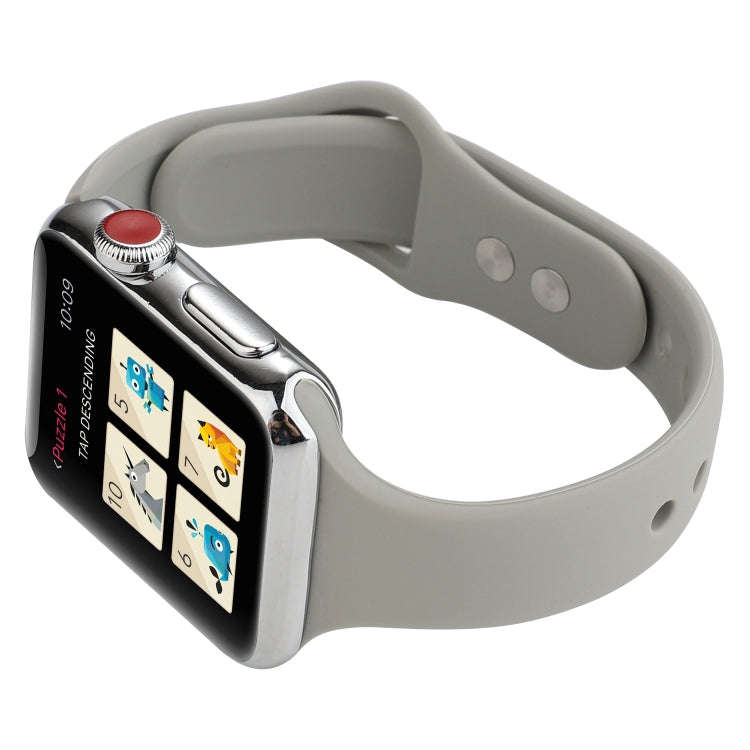 For Apple Watch Series 7 41mm / 6 & SE & 5 & 4 40mm / 3 & 2 & 1 38mm Thin Silicone Double Buckle ...