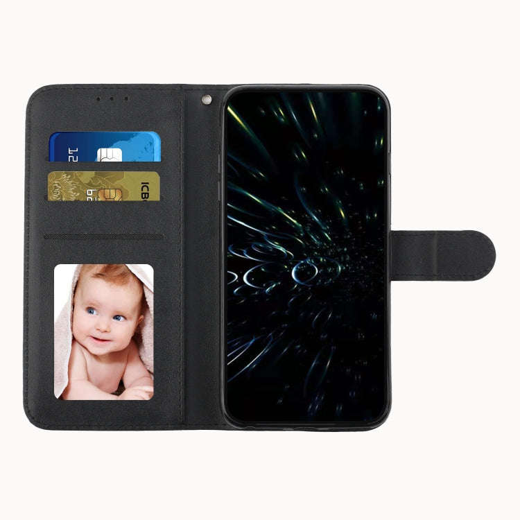 For Redmi 14C 4G Stitching Calf Texture Buckle Leather Phone Case(Black)
