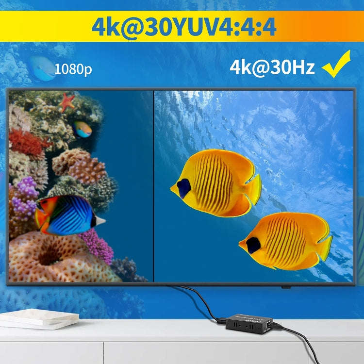 4K HDMI to RJ45 Network Extender, Transmission Distance: 120m(UK Plug)