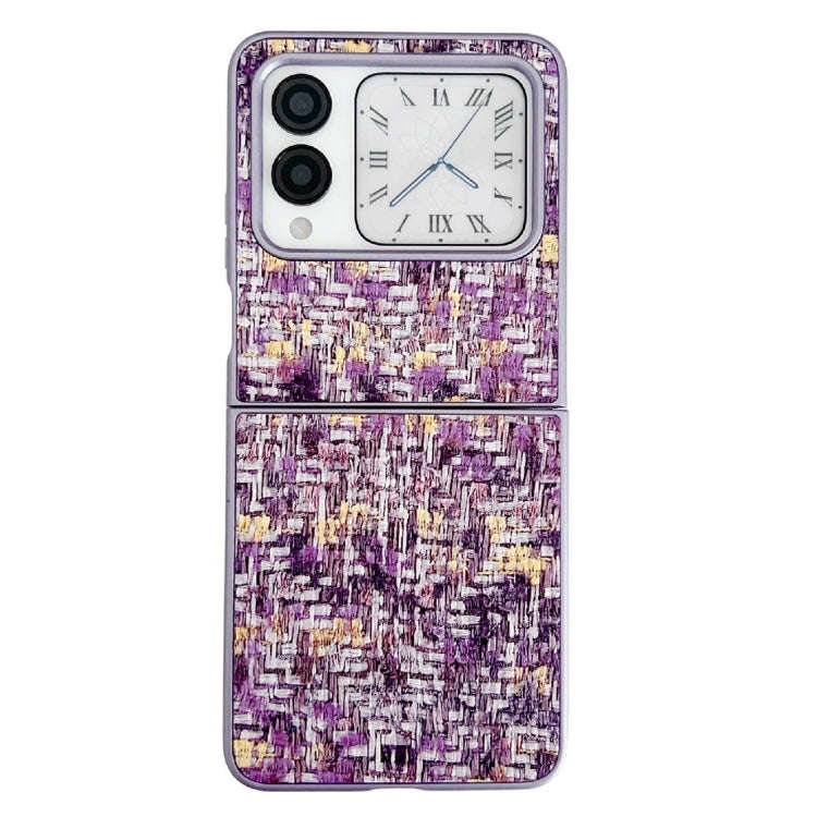For Huawei nova Flip Illusory Color Weaving Texture Phone Case(Purple)