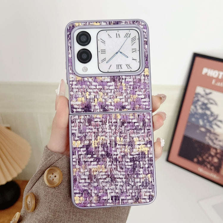 For Huawei nova Flip Illusory Color Weaving Texture Phone Case(Purple)