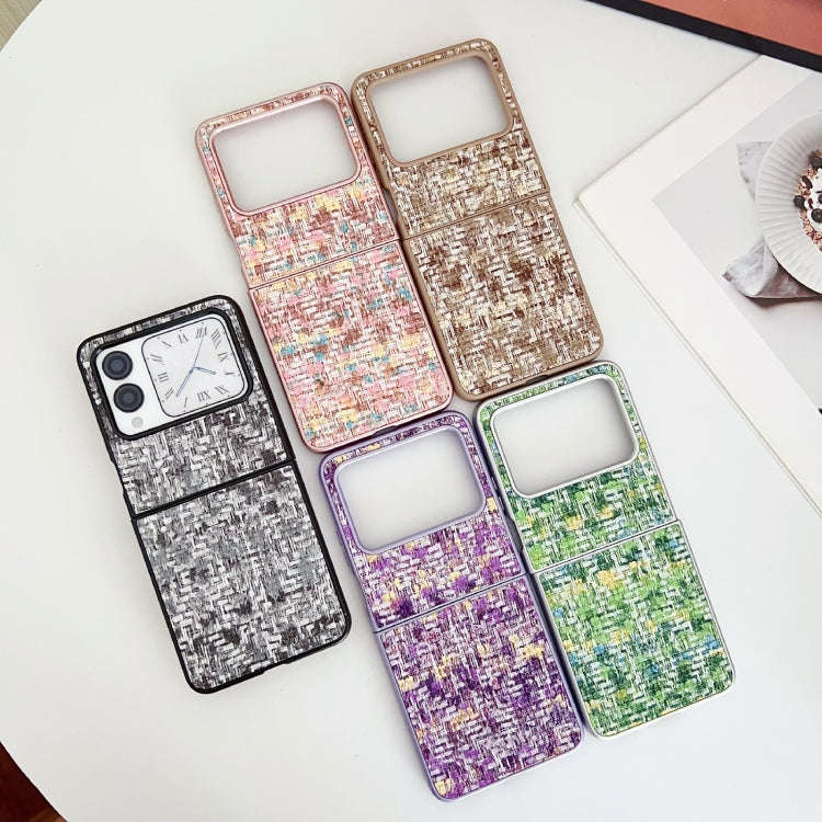 For Huawei nova Flip Illusory Color Weaving Texture Phone Case(Purple)