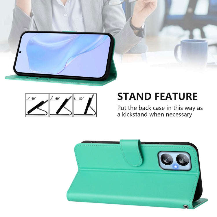For Blackview A52 / A52 Pro Skin Feel Solid Color Leather Phone Case with Lanyard(Green)