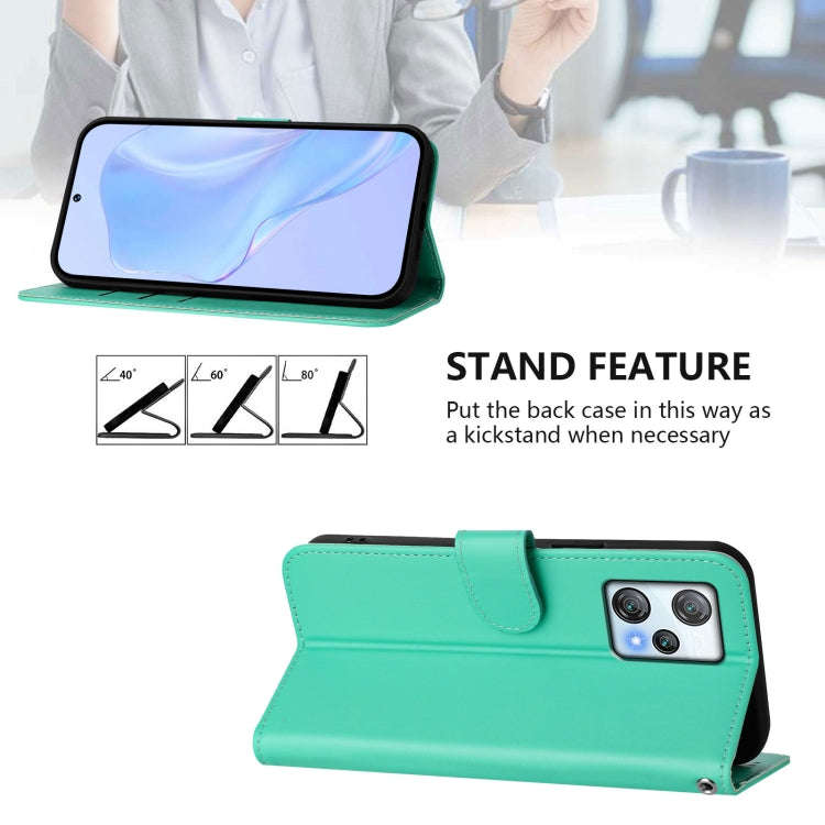For Blackview A53 Skin Feel Solid Color Leather Phone Case with Lanyard(Green)